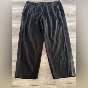 Ralph Lauren satin stripe wool crepe straight pants NWOT